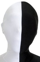 Split Zentai Mask | White and Black Split Zentai Mask | White and Black