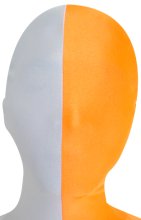 Split Zentai Mask | White and Orange Split Zentai Mask | White and Orange