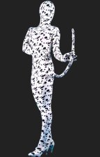Spotty Dog! Black and White Full Body Lycra Spandex Zentai Suit