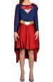 Supergirl Spandex Lycra and Shiny Metallic Sewn Dress with Cape