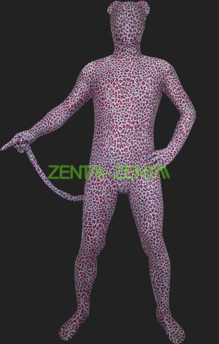 Tiger! Red Spandex Lycra Unisex Full Body Zentai Suit with Eyes and Tail