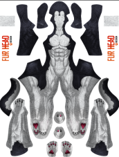 Toon Husky VER2 Pattern Printed Spnadex Lycra Costume