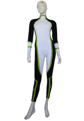 Tron Costume | Light Green Black and White Spandex Lycra Catsuit