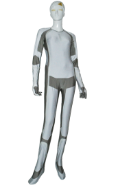 Tron Costume | White and Dark Grey Glow in Dark Spandex Lycra Catsuit