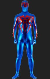 Ultimate S-guy 2099 | Blue and Red Shiny Metallic Zentai Suit
