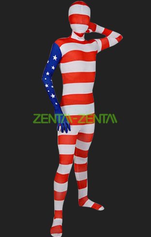 USA Full Body Suit  Full-body Spandex Lycra Unisex Zentai Suit