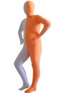 White and Orange Split Kids Zentai Suit