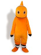 White ,Black And Orange Short-furry Sea Animal Mascot Costume