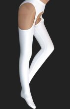 White Lycra Pantihoses with Open Crotch White Lycra Pantihoses with Open Crotch