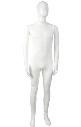 White Matte PU Spandex Lycra Zentai Suit (no hood)