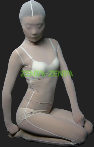 Silver White Full Body Suit  Full-body Tights Lycra Spandex Zentai Suit