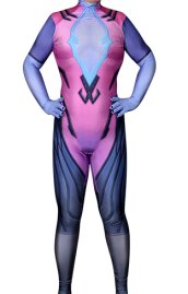 Widowmaker Costume | Printed Spandex Lycra Overwatch Costume with 3D Muscle Shades no Hood
