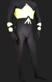 Yellow and Black Spandex Lycra Super Hero Catsuit