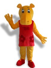 Yellow And Red Hippo Mascot Costume