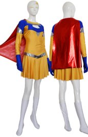 Yellow and Royal Blue Spandex Lycra Super Hero Dress Set