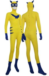 Yellow and Royal Blue Spandex Lycra Super Hero Zentai Costume
