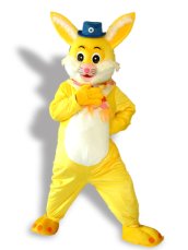 Yellow and White Bunny Mascot Costume