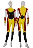 Yellow Red and Black Spandex Lycra Superhero Costume