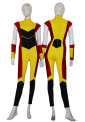 Yellow Red and Black Spandex Lycra Superhero Costume