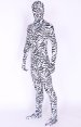Zebra Lycra Spandex Full Body Zentai Suit