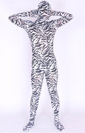 Zebra Lycra Spandex Full Body Zentai Suit