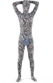 Zebra Strips Spandex Lycra Zentai Suit