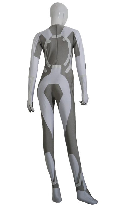 Tron Costume | White and Dark Grey Glow in Dark Spandex Lycra Catsuit